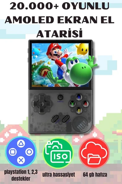 20.000 Oyunlu AMOLED Ekranlı Atari El Konsolu Retro Oyun Keyfi - 2