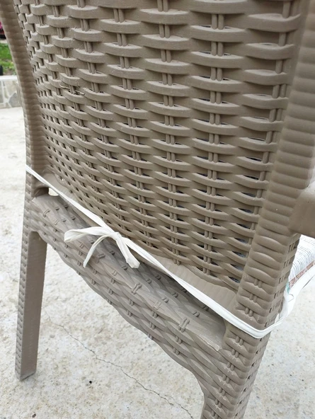1 Adet Komutan Arkalıklı Sandalye Minderi, Extra Kalın (Kalınlık 5cm)-Ekose Yeşil - 3