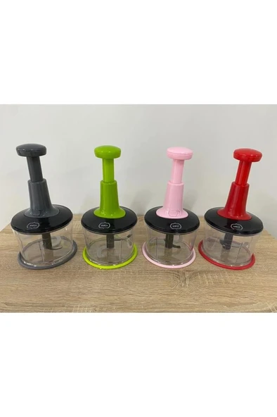 Rondom Çelik 3 Bıçaklı Pratik Basmalı El Rondosu Doğrayıcı Büyük Boy - 4