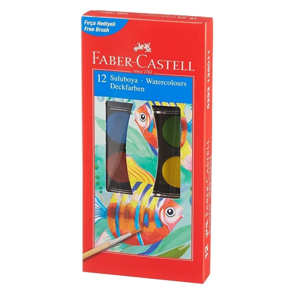 Faber Castell 12 Renk Sulu Boya Küçük Boy - 1