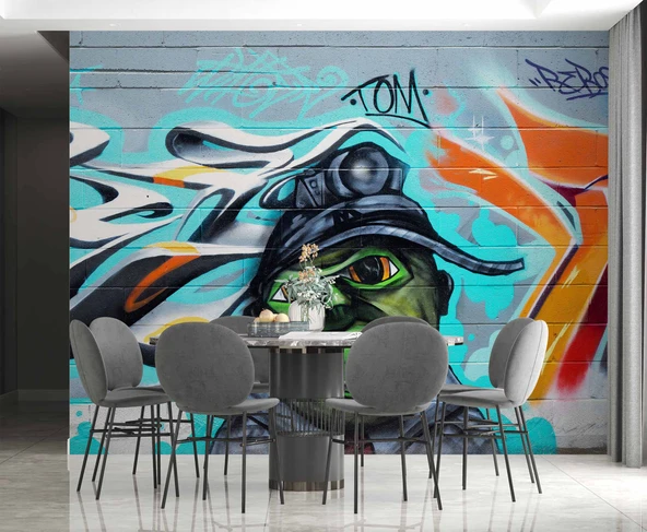 Grafitti Uzaylı Temalı Duvar Kağıdı - Resim 4