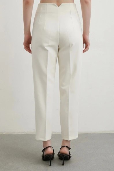 Skinny Kumaş Pantolon Ekru - 6