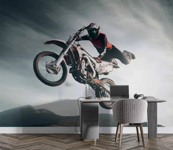 Moto Spor Temalı Duvar Kağıdı - Resim 3