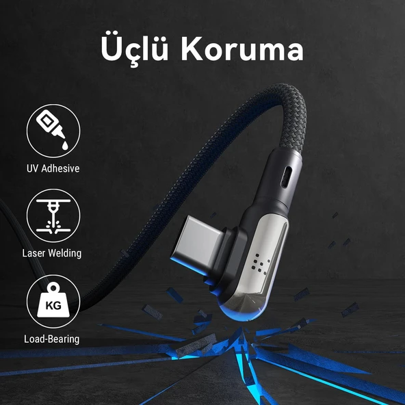 VOLTME C2069 Stark 60W Type-C Şarj Kablosu 1.2M 3A-Siyah - 4