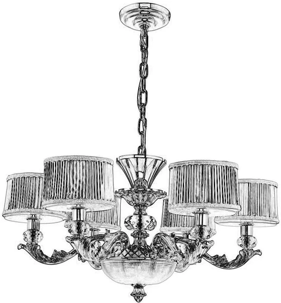 Avonni AV-5042-65-6S 6xE14 Sarı Kaplama Metal Klasik Avize - 2