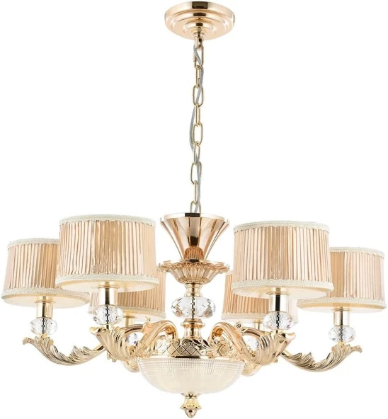 Avonni AV-5042-65-6S 6xE14 Sarı Kaplama Metal Klasik Avize