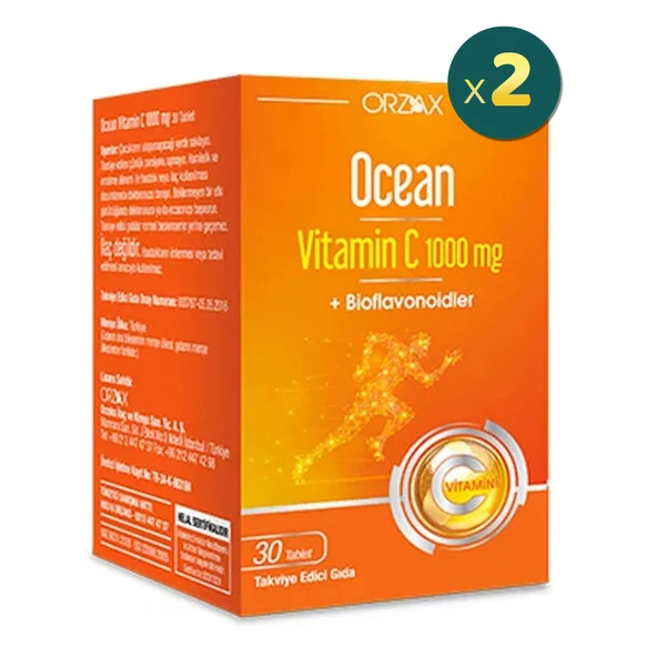 Orzax Ocean Orzax Vitamin C 1000 Mg + Bioflavonoidler 30 Tablet (2 Adet)