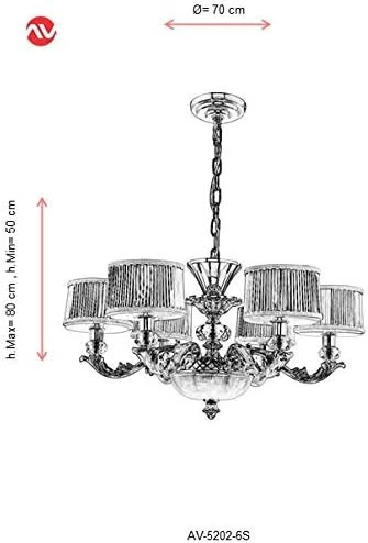 Avonni AV-5042-65-6S 6xE14 Sarı Kaplama Metal Klasik Avize - 3