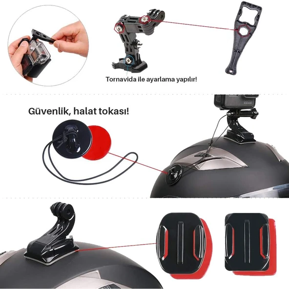 MTS XT91 KASK TELEFON VE AKSİYON KAMERA TUTUCU - 5