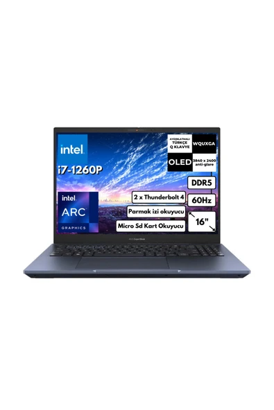 ASUS ExpertBook B5 i7-1260P 8 GB 1 TBSSD 4GB ARC A350M OLED  W11H B5602CBN-I7126016512DS BTY29