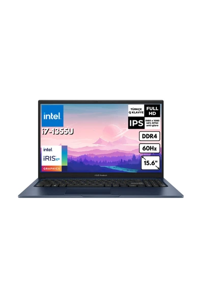ASUS Vivobook 15 i7-1355U 12GB 2 TBSSD 15.6" FHD Freedos X1504VA-NJ1499BT17