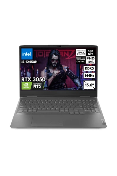 LENOVO LOQ i5-12450H 16GB 256GBSSD RTX3050 6GB (95W) 15.6" 144Hz FHD Freedos 82XV00WYTX BT2