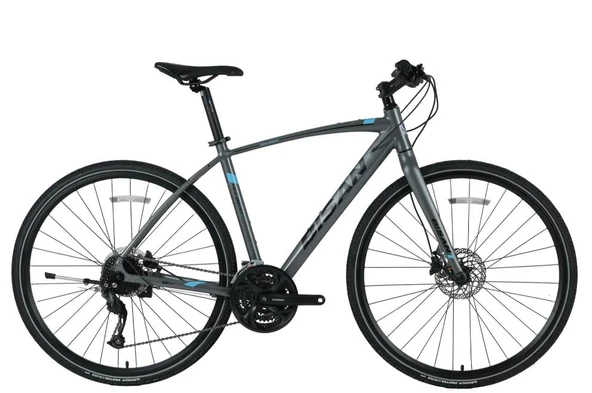 Bisan TRX 8600 27 Vites 48CM Metalik Gri Mavi Şehir Bisikleti