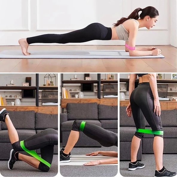 5li Egzersiz Direnç Bant Seti Pilates Crossfit Ekipmanları - 4