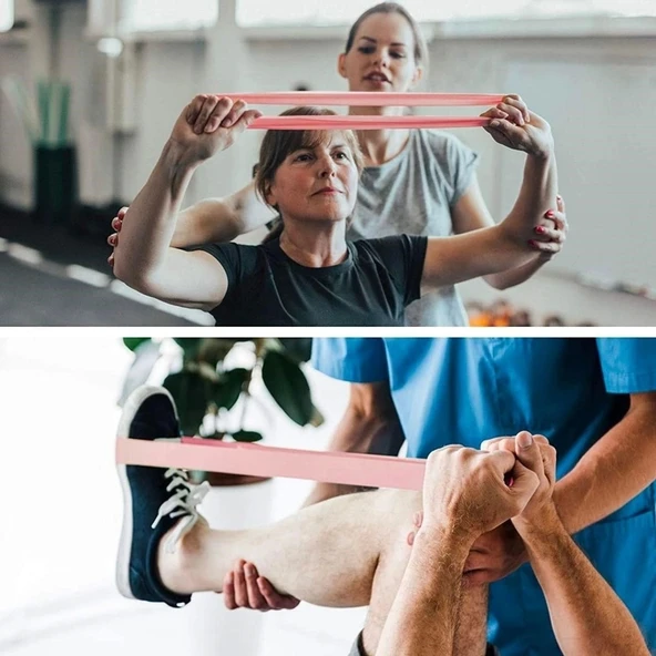 5li Egzersiz Direnç Bant Seti Pilates Crossfit Ekipmanları - 5
