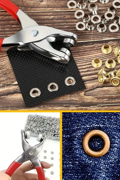 200 Adet Paslanmaz Çelik Çıtçıt Ve Pense Seti Metal Çıt Çıt Makinesi - 8