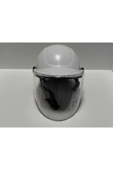 -SİPERLİKLİ JOKEY KASK-BEYAZ RENK-YERLİ ÜRETİM-MOD1 - 3