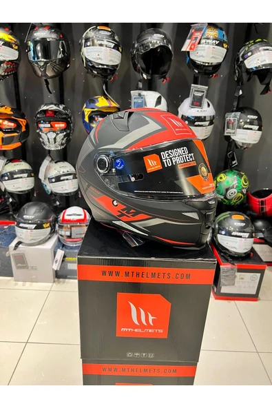 KASK MT FF110B REVENGE 2 HATAX B5 KIRMIZI-SİYAH