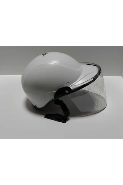 -SİPERLİKLİ JOKEY KASK-BEYAZ RENK-YERLİ ÜRETİM-MOD1 - 2
