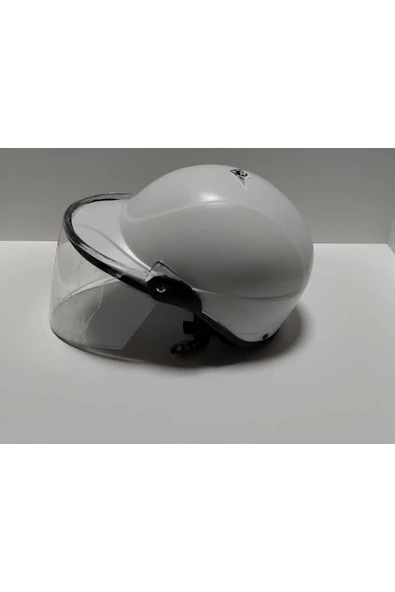 -SİPERLİKLİ JOKEY KASK-BEYAZ RENK-YERLİ ÜRETİM-MOD1 - 4