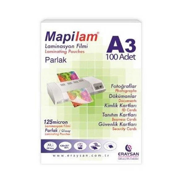 MAPILAM LAMINASYON FILMI A3 125mc.100 LU