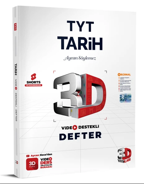 3D Yayınları 2024 Tyt Tarih Video Destekli Defter 2024