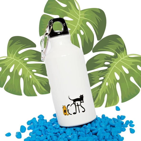 Biggdesign Cats Karabinerli Alüminyum Matara 400 Ml - 4