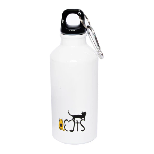 Biggdesign Cats Karabinerli Alüminyum Matara 400 Ml