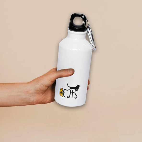 Biggdesign Cats Karabinerli Alüminyum Matara 400 Ml - 2