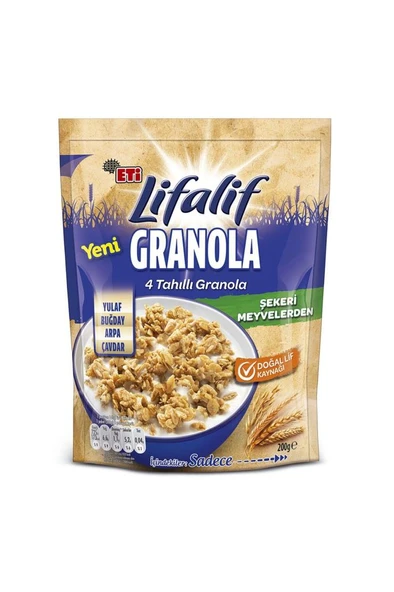 Lifalif 4 Tahıllı Granola 200g x 2 Adet