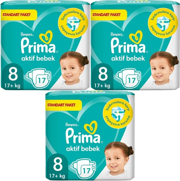 Prima Bebek Bezi Beden:8 (17+KG) XXX Large 51 Adet Standart Pk