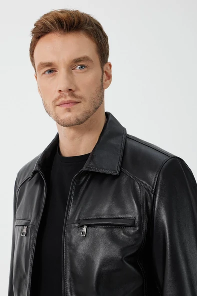 James Siyah Deri Mont - 6