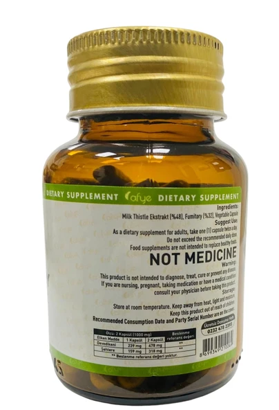 Afye Milk Thistle with Fumitory  (60 kapsül) - 2