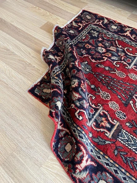 106 x 174 cm Uşak Halısı, Kalın Kısa Tüylü Türk Halısı, Vintage Klasik El Dokuma Ev & Ofis Halısı - 8