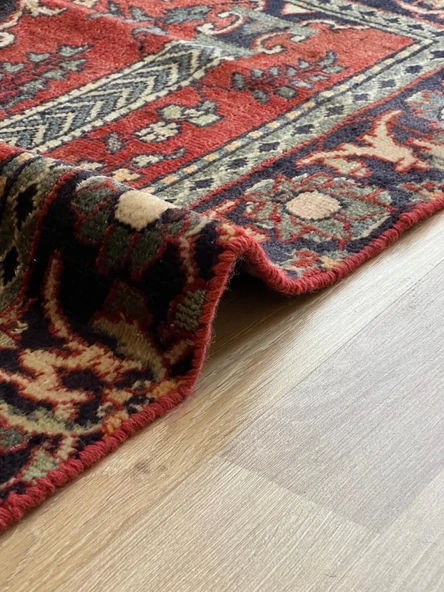 106 x 174 cm Uşak Halısı, Kalın Kısa Tüylü Türk Halısı, Vintage Klasik El Dokuma Ev & Ofis Halısı - 4