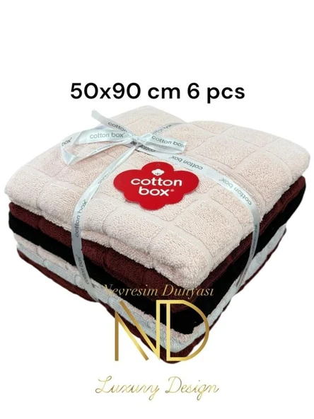 Cotton Box 6lı Jakarlı Dama Havlu Seti