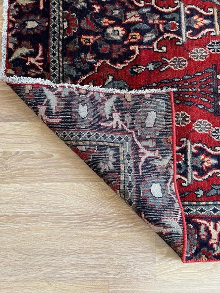 106 x 174 cm Uşak Halısı, Kalın Kısa Tüylü Türk Halısı, Vintage Klasik El Dokuma Ev & Ofis Halısı - 7