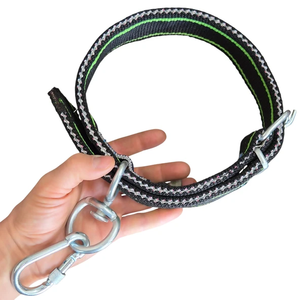 Çift Tokalı Köpek Boyun Tasması Büyük Irk 82cm Kilitli Karabinalı Palaska Kangal Tasma - 2