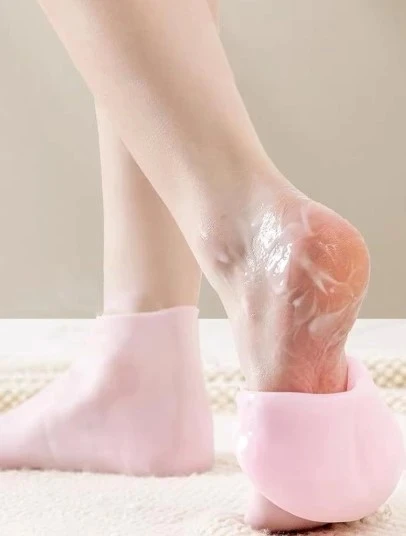 Pratik Silikon Nemlendirici Topuk Çorap Ayak Bakımı Çorap - Resim 2
