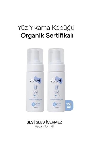 Clooe Organik Yüz Temizleme Köpüğü (150ml) - 2'li Fırsat Paketi