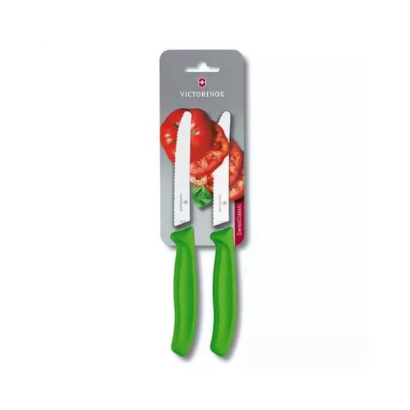 Victorinox  VT 6.7836.L114B Domates Bıç.Flashy Yeşil 2 Ad.Blisterli