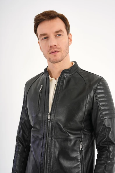 Frank Siyah Deri Mont - 5