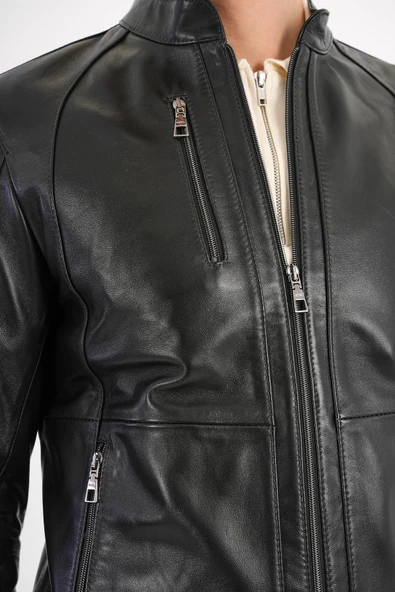 Frank Siyah Deri Mont - 6