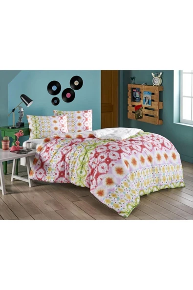 Taç Ranforce Tek Kişilik Nevresim Takımı Enzo Yeşil Lastikli 160 Cm X 220 Cm - 2