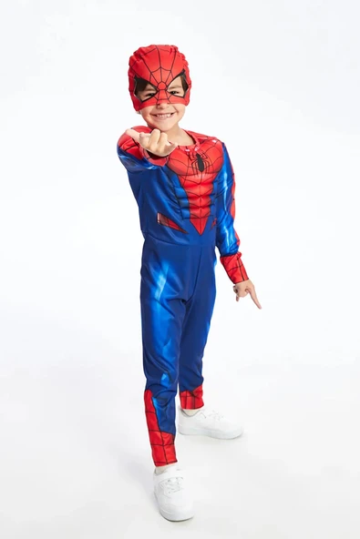 Life For Moda Erkek Çocuk Spiderman Kostümü Kaslı Maskeli Örümcek Adam Kostümü Parti Kıyafeti