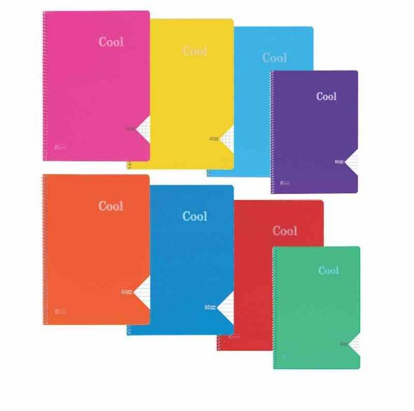 Keskin Color Cool 72 Yaprak Kareli A4 Plastik Kapak Spiralli Defter