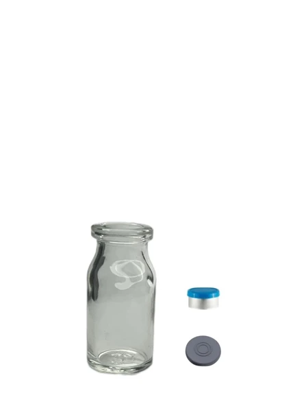 8ml  penisilin şişesi aşı kapak, 24 adet, flipoff kapak, şeffaf şişe, medikal şişe