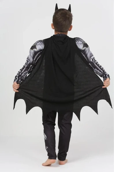 Life For Moda Erkek Çocuk Batman  Pelerinli ve Maskeli Kaslı Çocuk Kostümü - 3