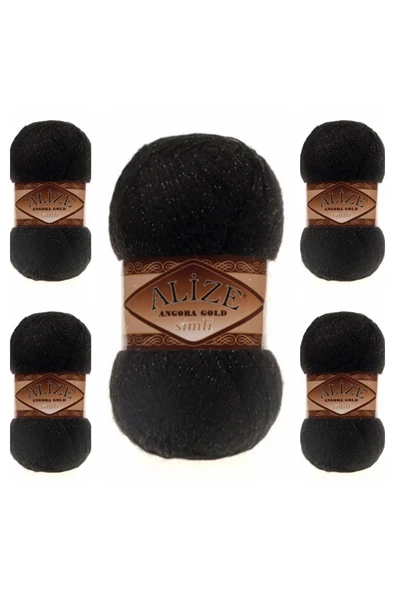 Alize Ayzen Home Angora Gold Simli 5 Li Paket - Resim 2