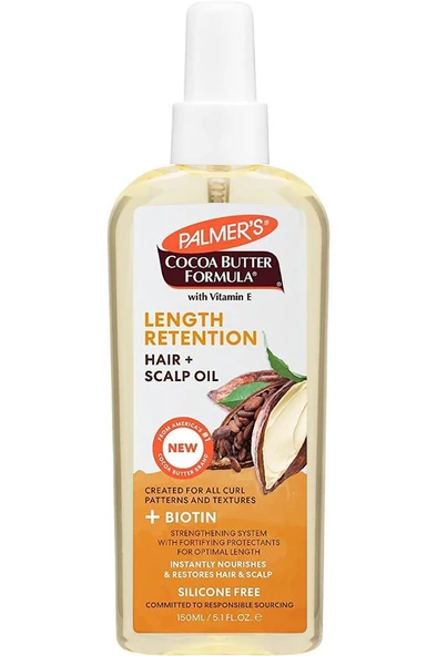 Palmers Saç Uzunluğunu Korumaya Yardımcı Durulanmayan Saç Bakım Yağı 150ML